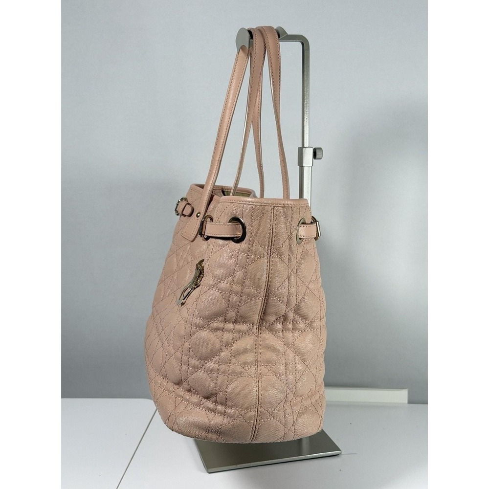 00013. Christian Dior Women Bag Rare Cannage Pana Tote A4 Pink Limited Edition - Picture 7 of 8